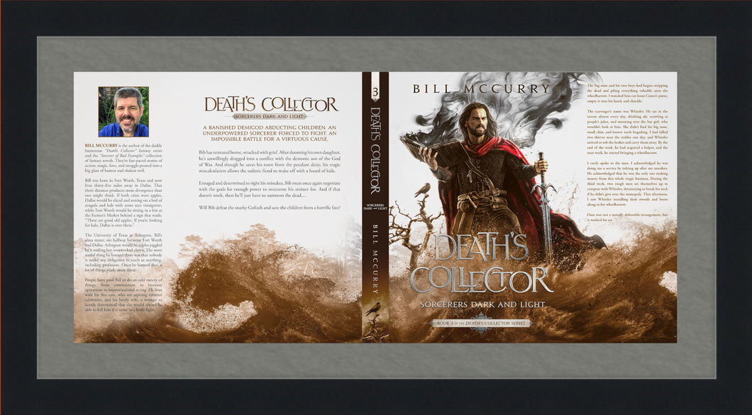Limited Edition Framed Wall Display of the Death's Collector: Sorcerer's Dark and Light Dust Jacket - signed and numbered