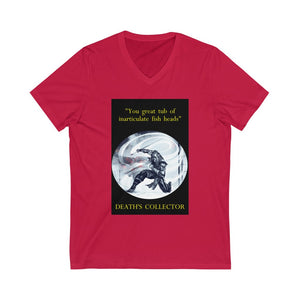 "Great Tub of Inarticulate Fish Heads" Unisex Jersey Short Sleeve V-Neck Tee