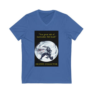 "Great Tub of Inarticulate Fish Heads" Unisex Jersey Short Sleeve V-Neck Tee